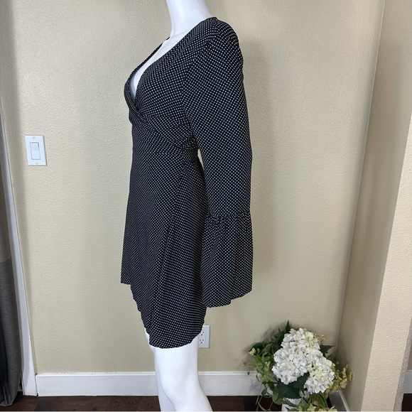 BCBGeneration Dress Sz M Wrap  Black Polka Dot NWT - Picture 7 of 15